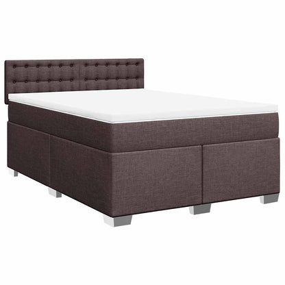 Giroletto a Molle con Materasso Marrone Scuro 140x190cm Tessuto | homemem39