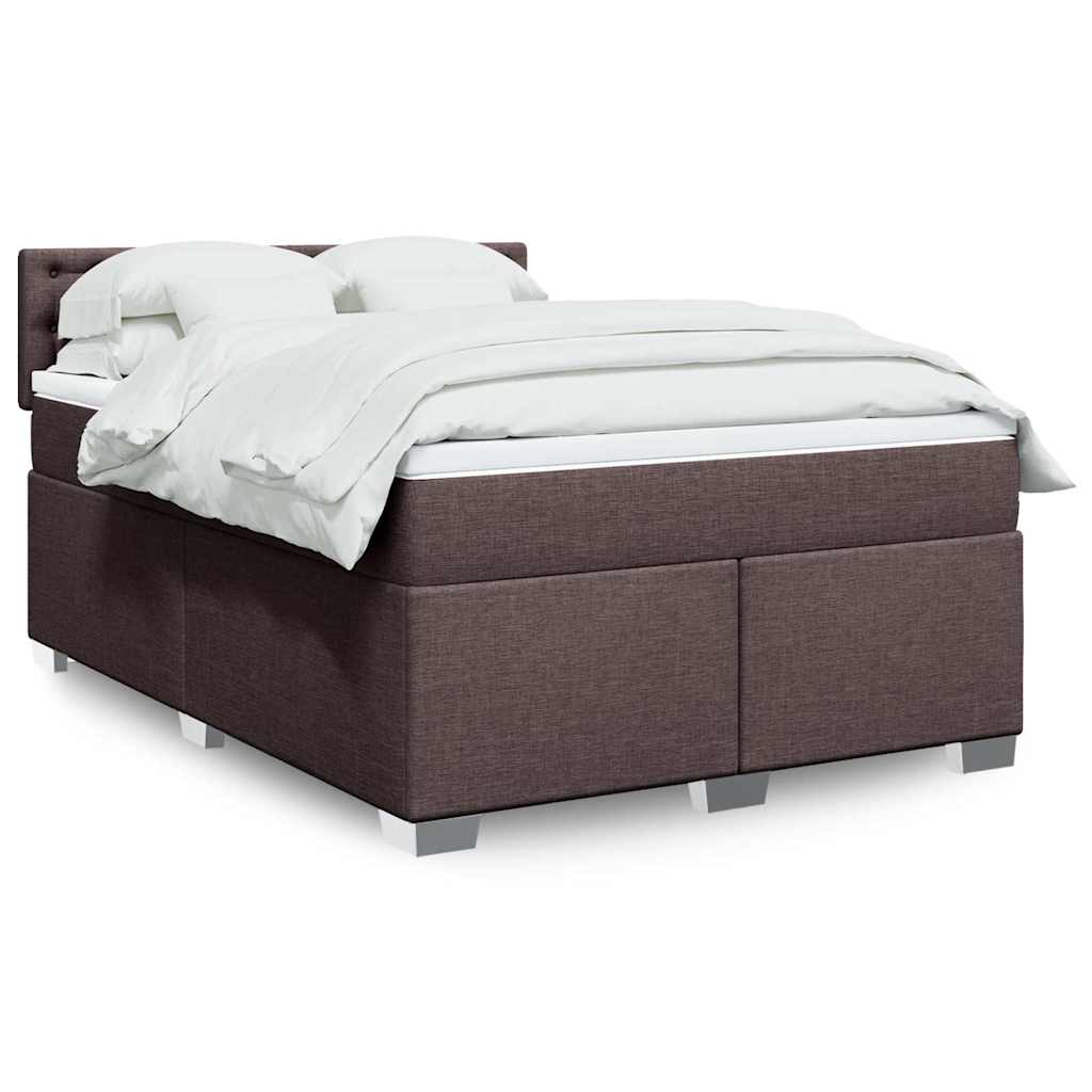 Giroletto a Molle con Materasso Marrone Scuro 140x190cm Tessuto | homemem39