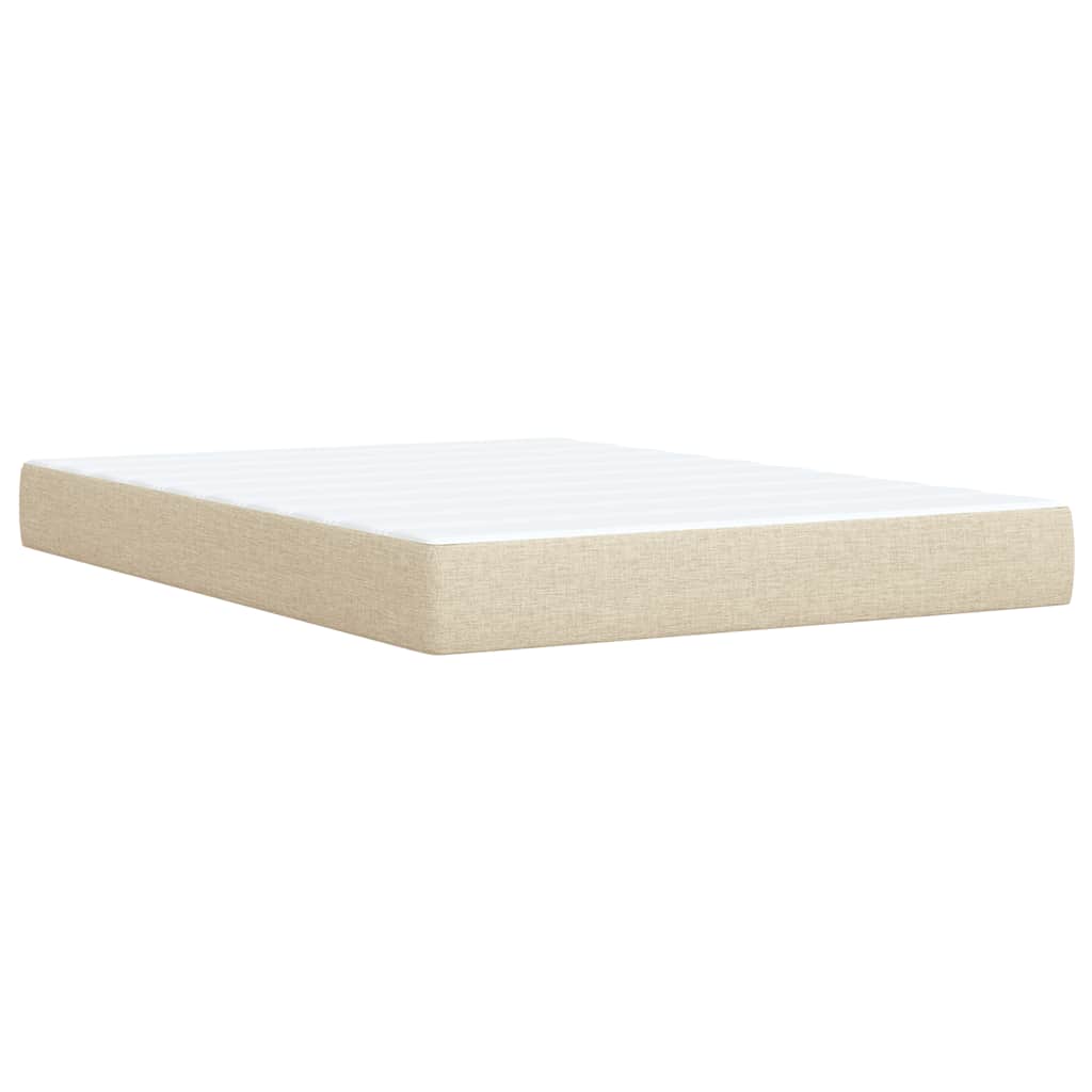 Giroletto a Molle con Materasso Crema 140x19 cm in Tessuto | homemem39