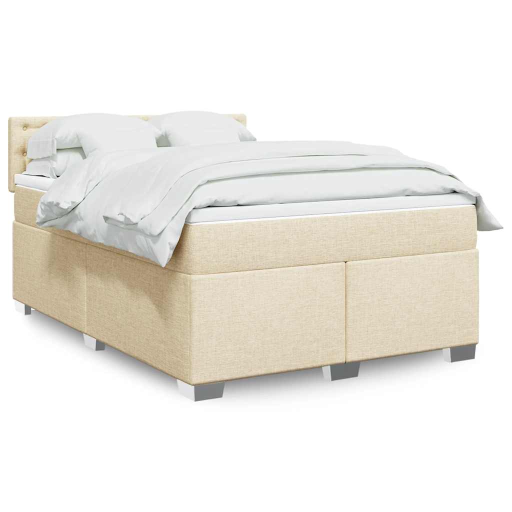 Giroletto a Molle con Materasso Crema 140x19 cm in Tessuto | homemem39