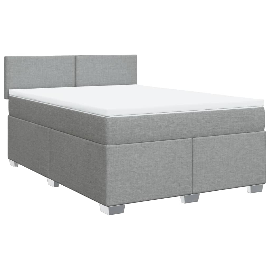 Giroletto a Molle con Materasso Grigio Chiaro 140x200cm Tessuto | homemem39