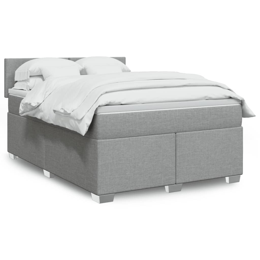 Giroletto a Molle con Materasso Grigio Chiaro 140x200cm Tessuto | homemem39