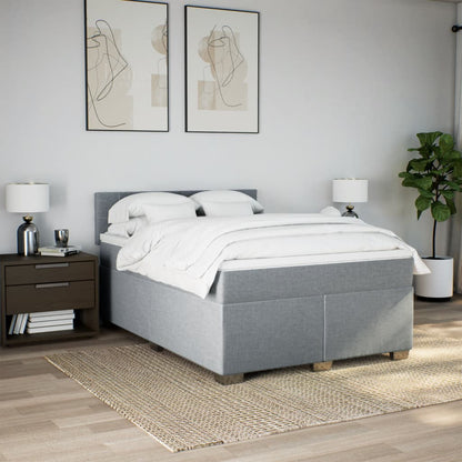 Giroletto a Molle con Materasso Grigio Chiaro 140x200cm Tessuto | homemem39