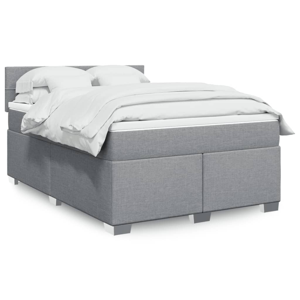 Giroletto a Molle con Materasso Grigio Chiaro 140x200cm Tessuto | homemem39