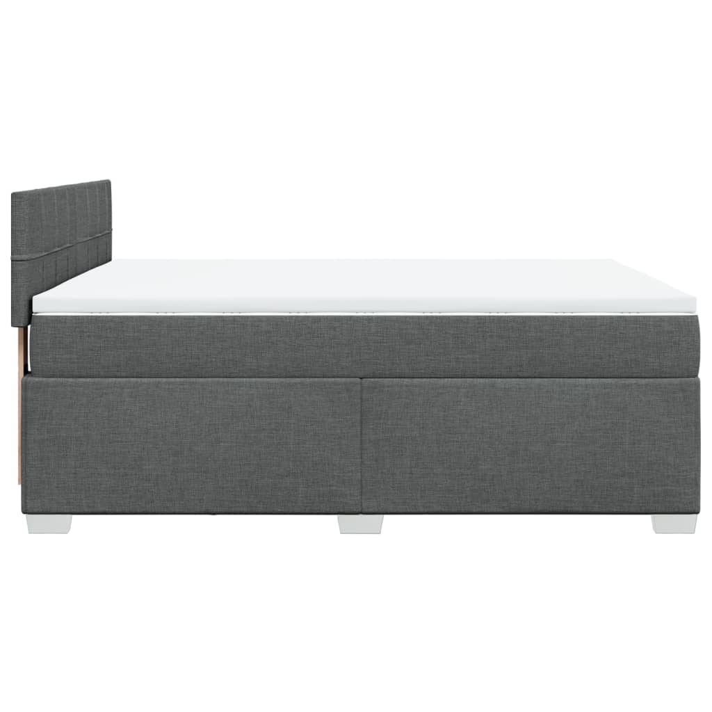 Giroletto a Molle con Materasso Grigio Scuro 140x200cm Tessuto | homemem39
