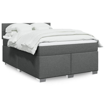 Giroletto a Molle con Materasso Grigio Scuro 140x200cm Tessuto | homemem39