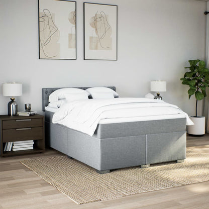 Giroletto a Molle con Materasso Grigio Chiaro 140x200cm Tessuto | homemem39