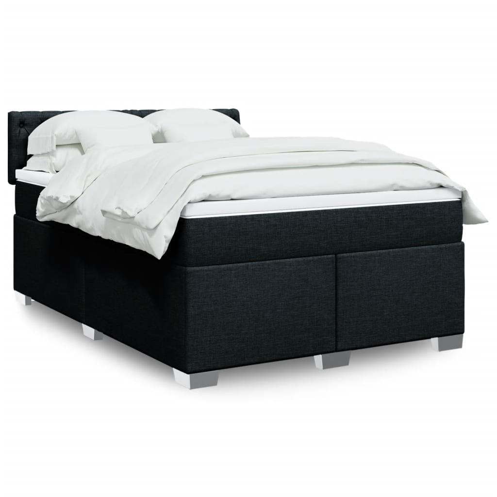 Giroletto a Molle con Materasso Nero 140x200 cm in Tessuto | homemem39