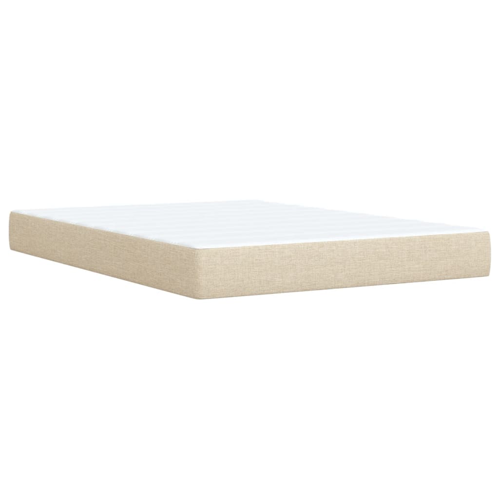 Giroletto a Molle con Materasso Crema 140x200 cm in Tessuto | homemem39