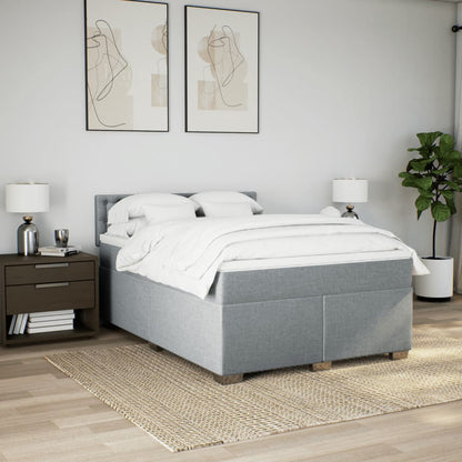 Giroletto a Molle con Materasso Grigio Chiaro 140x200cm Tessuto