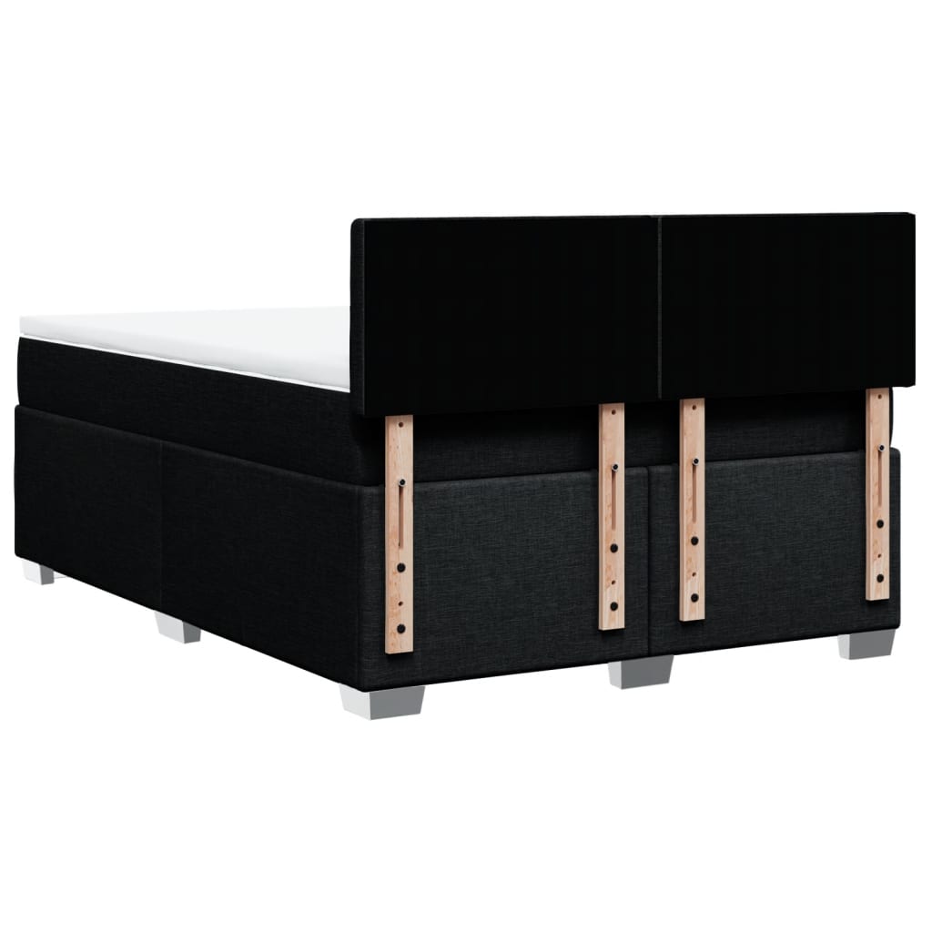 Giroletto a Molle con Materasso Nero 140x200 cm in Tessuto