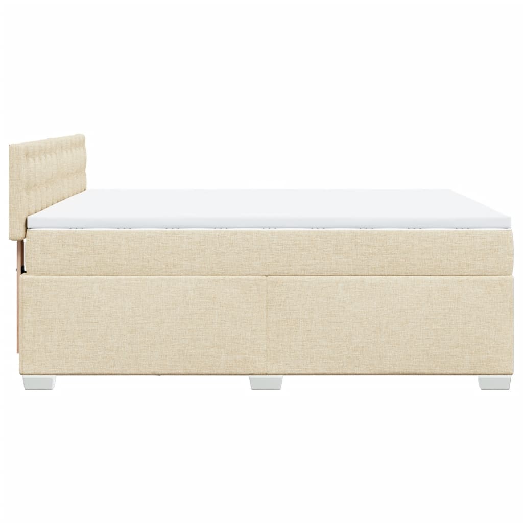 Giroletto a Molle con Materasso Crema 140x200 cm in Tessuto | homemem39