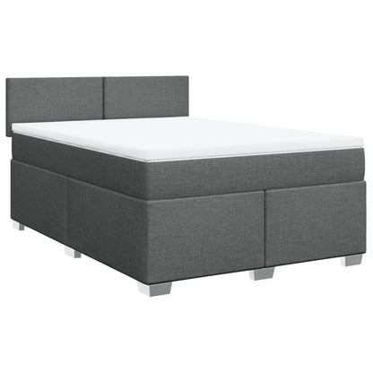 Giroletto a Molle con Materasso Grigio Scuro 160x200 cm Tessuto | homemem39