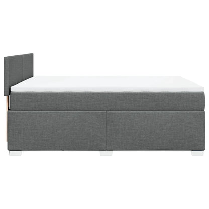 Giroletto a Molle con Materasso Grigio Scuro 160x200 cm Tessuto | homemem39