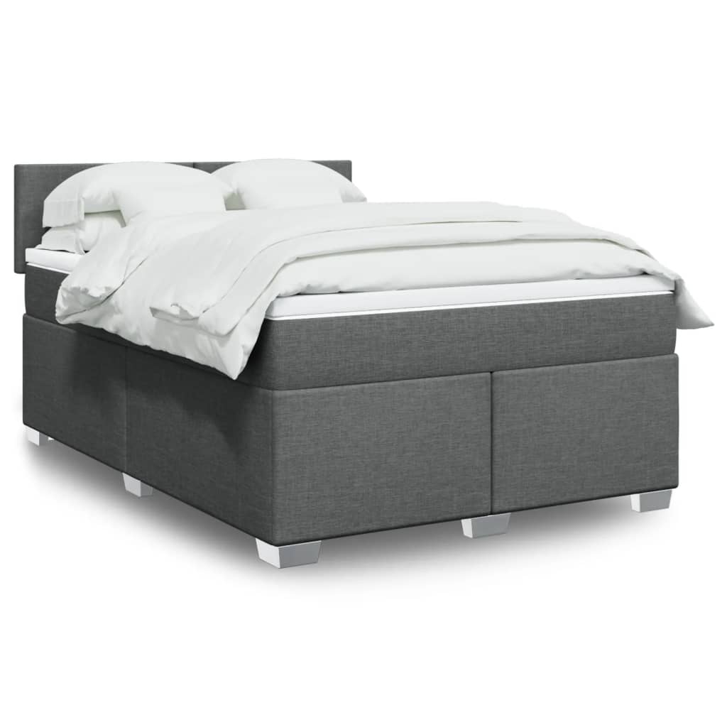 Giroletto a Molle con Materasso Grigio Scuro 160x200 cm Tessuto | homemem39