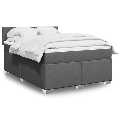 Giroletto a Molle con Materasso Grigio Scuro 160x200 cm Tessuto | homemem39