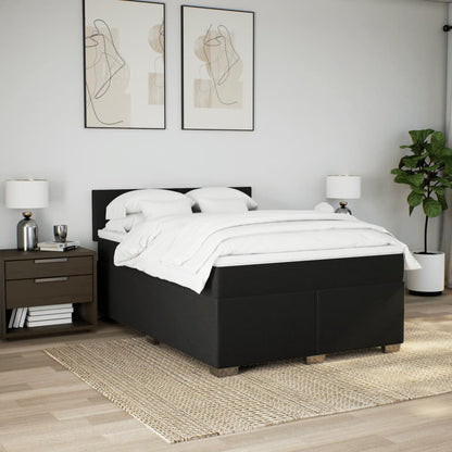 Giroletto a Molle con Materasso Nero 160x200 cm in Tessuto | homemem39