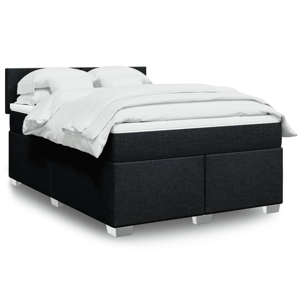 Giroletto a Molle con Materasso Nero 160x200 cm in Tessuto | homemem39