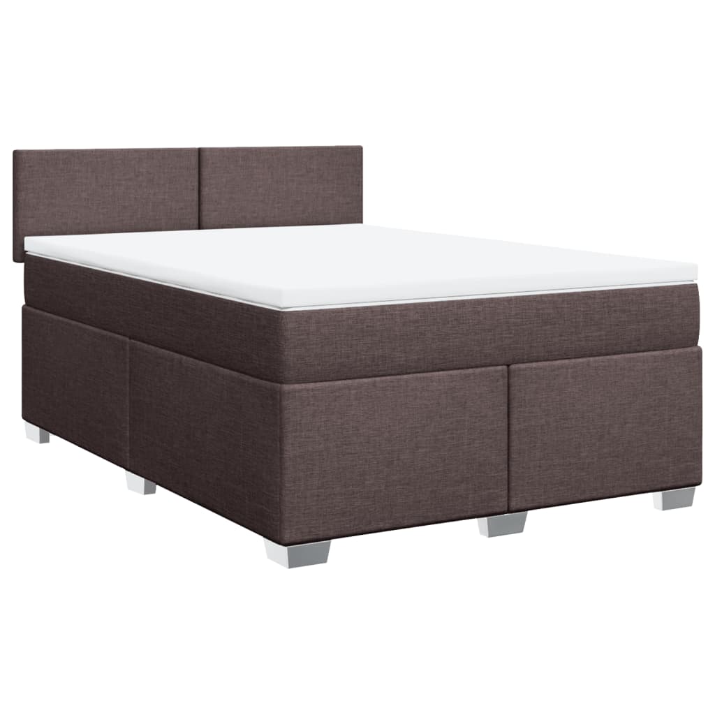 Giroletto a Molle con Materasso Marrone Scuro 160x200cm Tessuto | homemem39