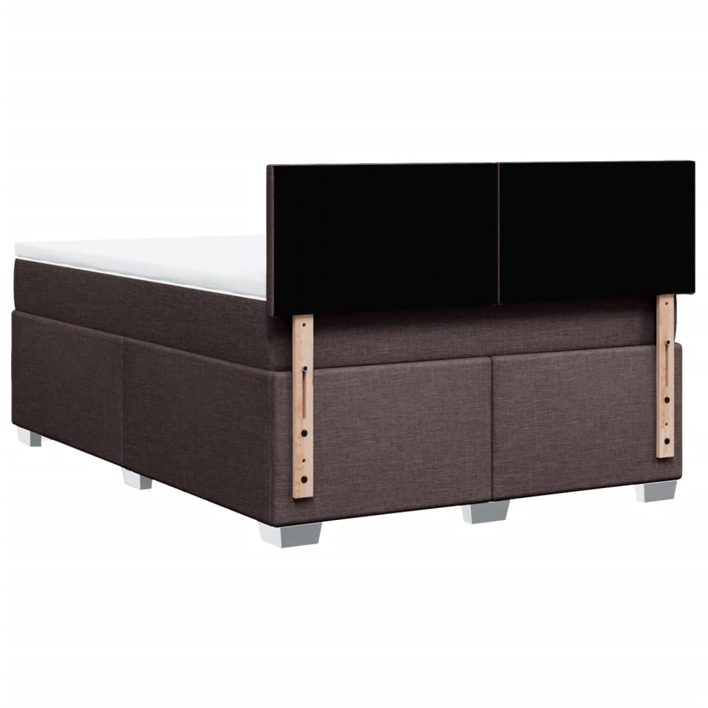 Giroletto a Molle con Materasso Marrone Scuro 160x200cm Tessuto | homemem39