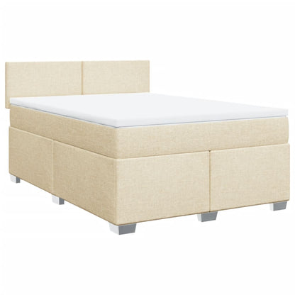 Giroletto a Molle con Materasso Crema 160x200 cm in Tessuto | homemem39