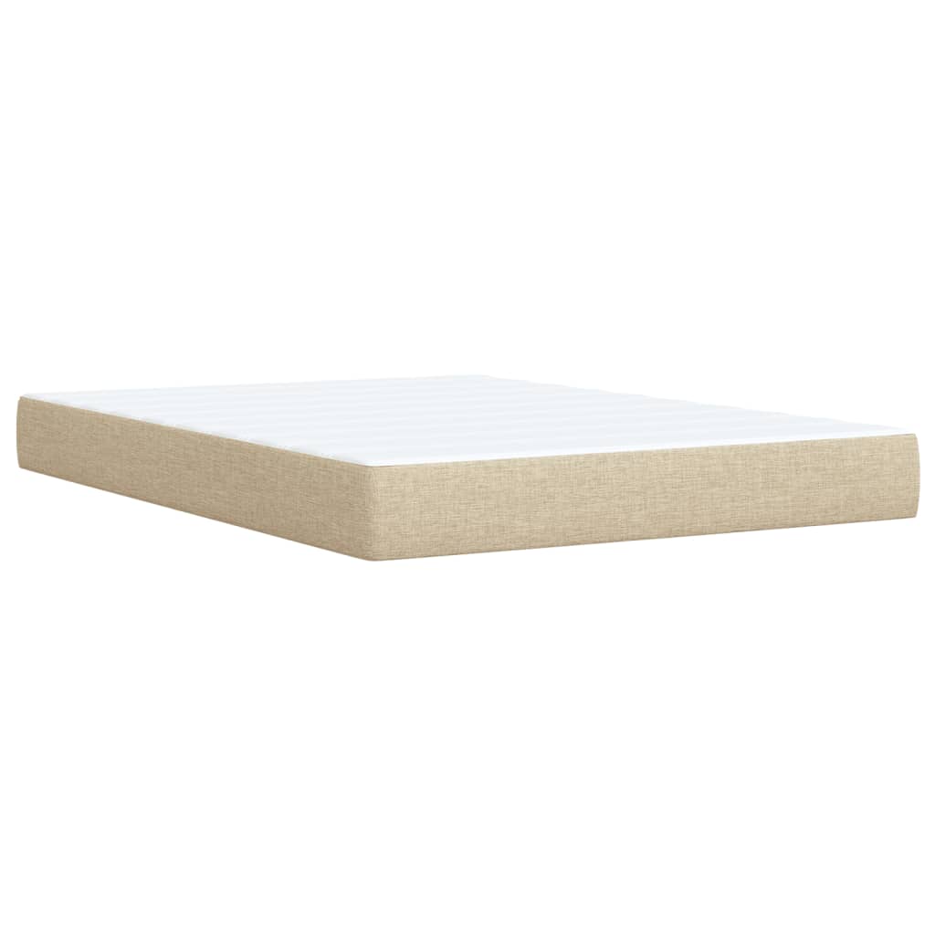 Giroletto a Molle con Materasso Crema 160x200 cm in Tessuto | homemem39