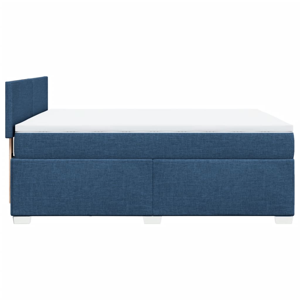 Giroletto a Molle con Materasso Blu 160x200 cm in Tessuto | homemem39