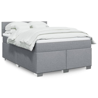 Giroletto a Molle con Materasso Grigio Chiaro 160x200cm Tessuto | homemem39