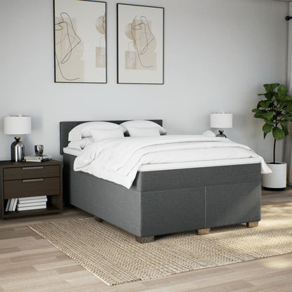 Giroletto a Molle con Materasso Grigio Scuro 160x200 cm Tessuto | homemem39