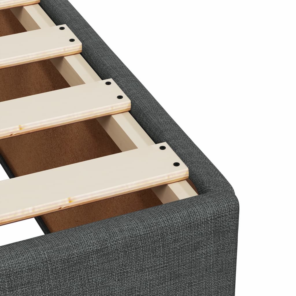 Giroletto a Molle con Materasso Grigio Scuro 160x200 cm Tessuto | homemem39