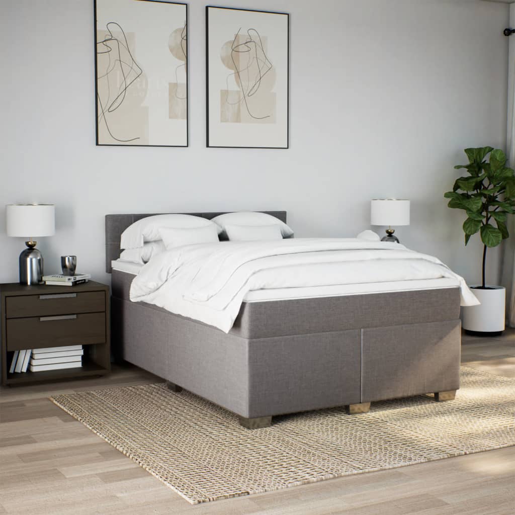 Giroletto a Molle con Materasso Tortora 160x200 cm in Tessuto | homemem39