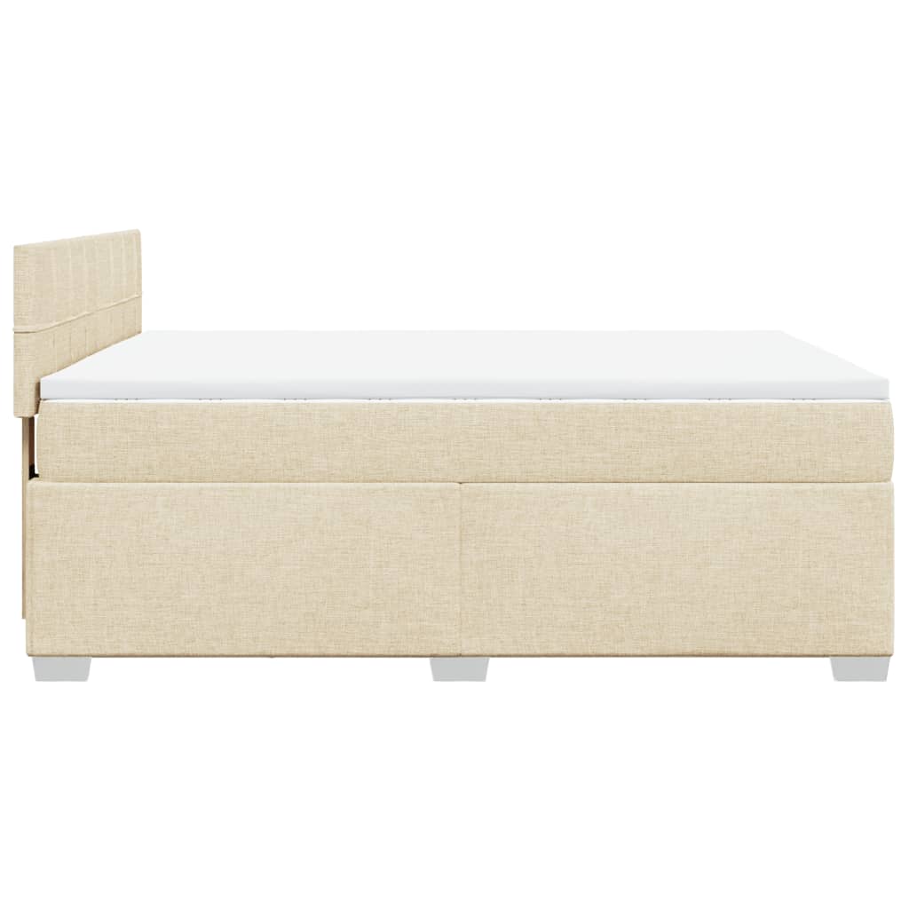Giroletto a Molle con Materasso Crema 160x200 cm in Tessuto | homemem39