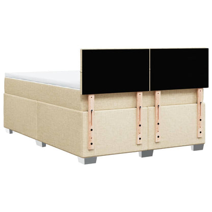 Giroletto a Molle con Materasso Crema 160x200 cm in Tessuto | homemem39