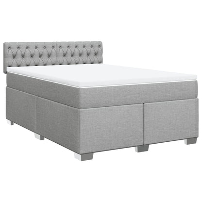 Giroletto a Molle con Materasso Grigio Chiaro 160x200cm Tessuto | homemem39