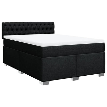 Giroletto a Molle con Materasso Nero 160x200 cm in Tessuto | homemem39