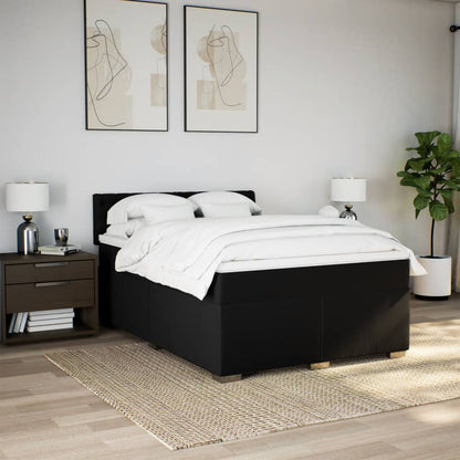 Giroletto a Molle con Materasso Nero 160x200 cm in Tessuto | homemem39