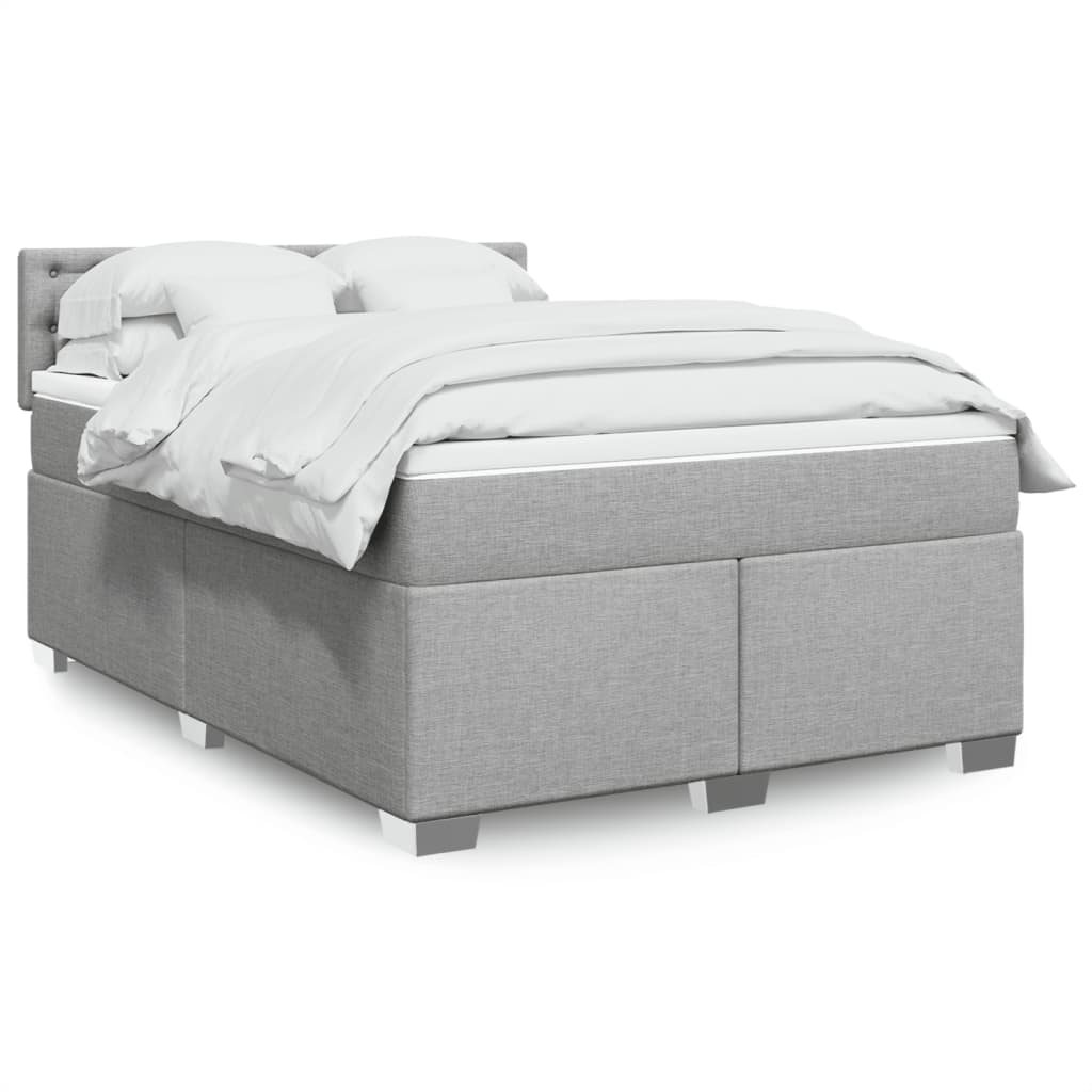 Giroletto a Molle con Materasso Grigio Chiaro 160x200cm Tessuto | homemem39