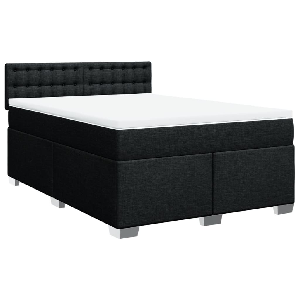 Giroletto a Molle con Materasso Nero 160x200 cm in Tessuto | homemem39