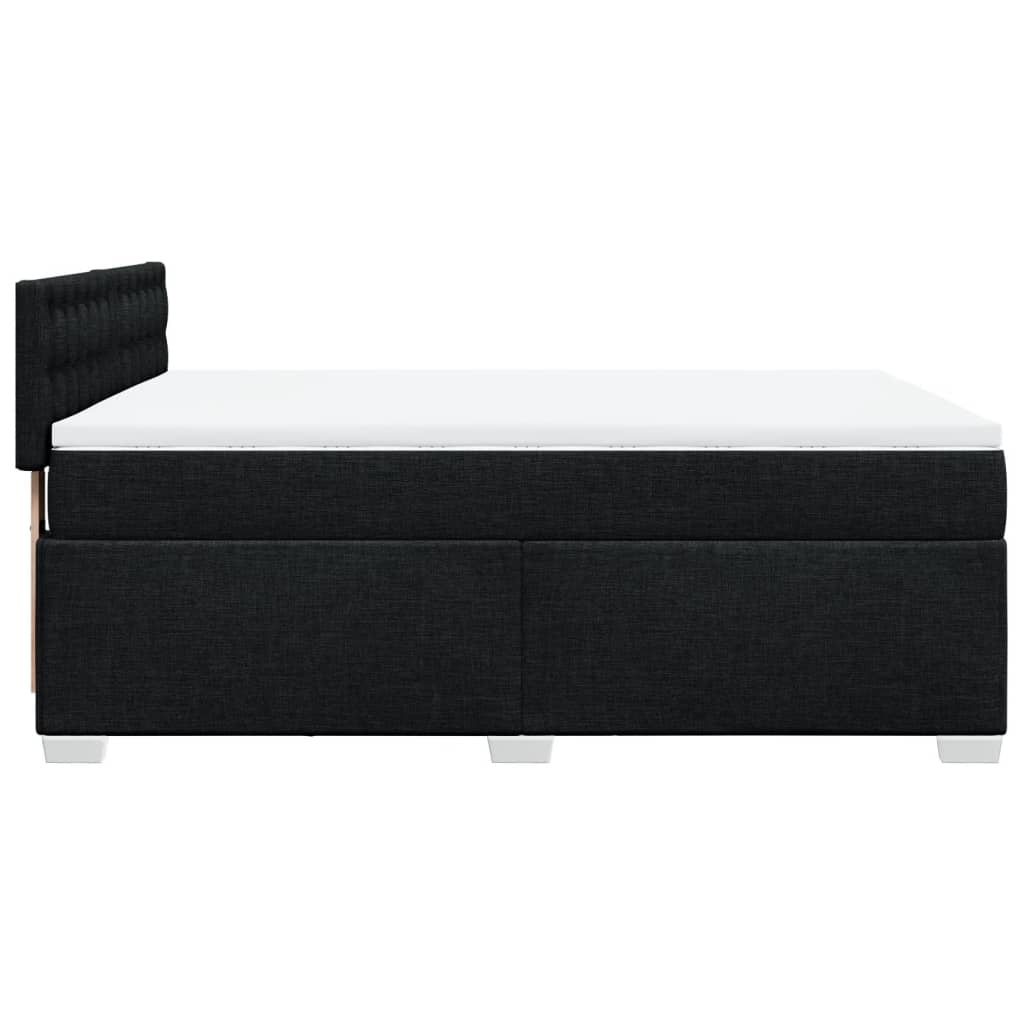 Giroletto a Molle con Materasso Nero 160x200 cm in Tessuto | homemem39
