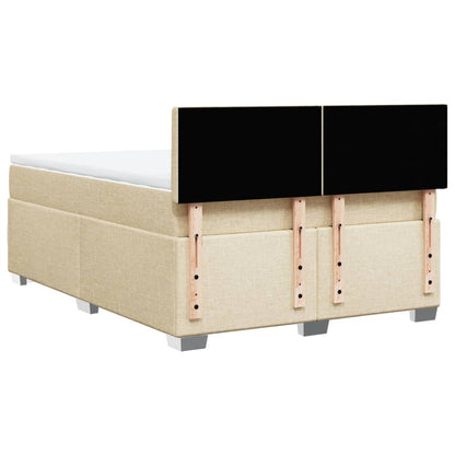 Giroletto a Molle con Materasso Crema 160x200 cm in Tessuto | homemem39