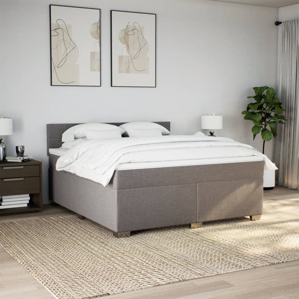 Giroletto a Molle con Materasso Tortora 180x200 cm in Tessuto | homemem39