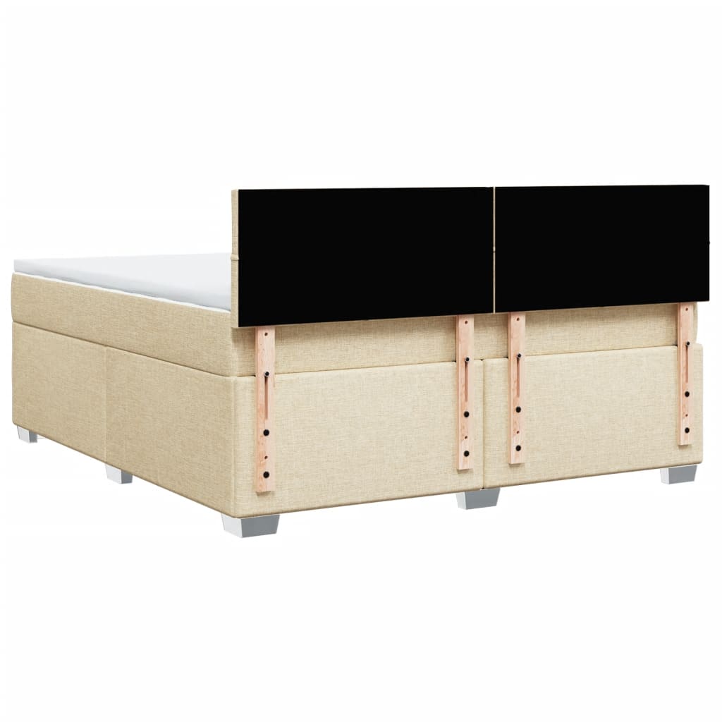 Giroletto a Molle con Materasso Crema 180x200 cm in Tessuto | homemem39