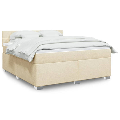 Giroletto a Molle con Materasso Crema 180x200 cm in Tessuto | homemem39