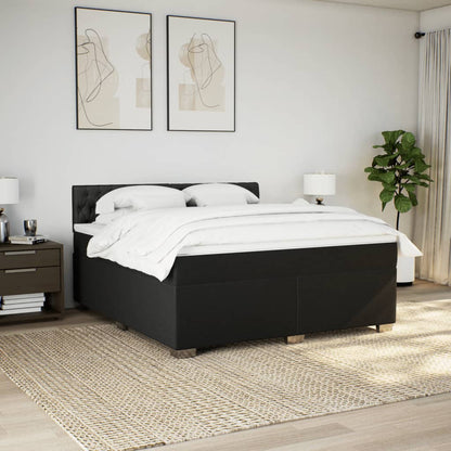 Giroletto a Molle con Materasso Nero 180x200 cm in Tessuto | homemem39