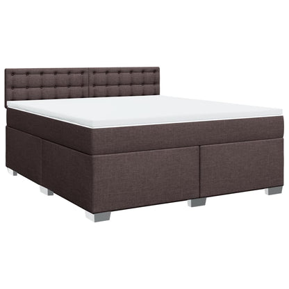 Giroletto a Molle con Materasso Marrone Scuro 180x200cm Tessuto | homemem39