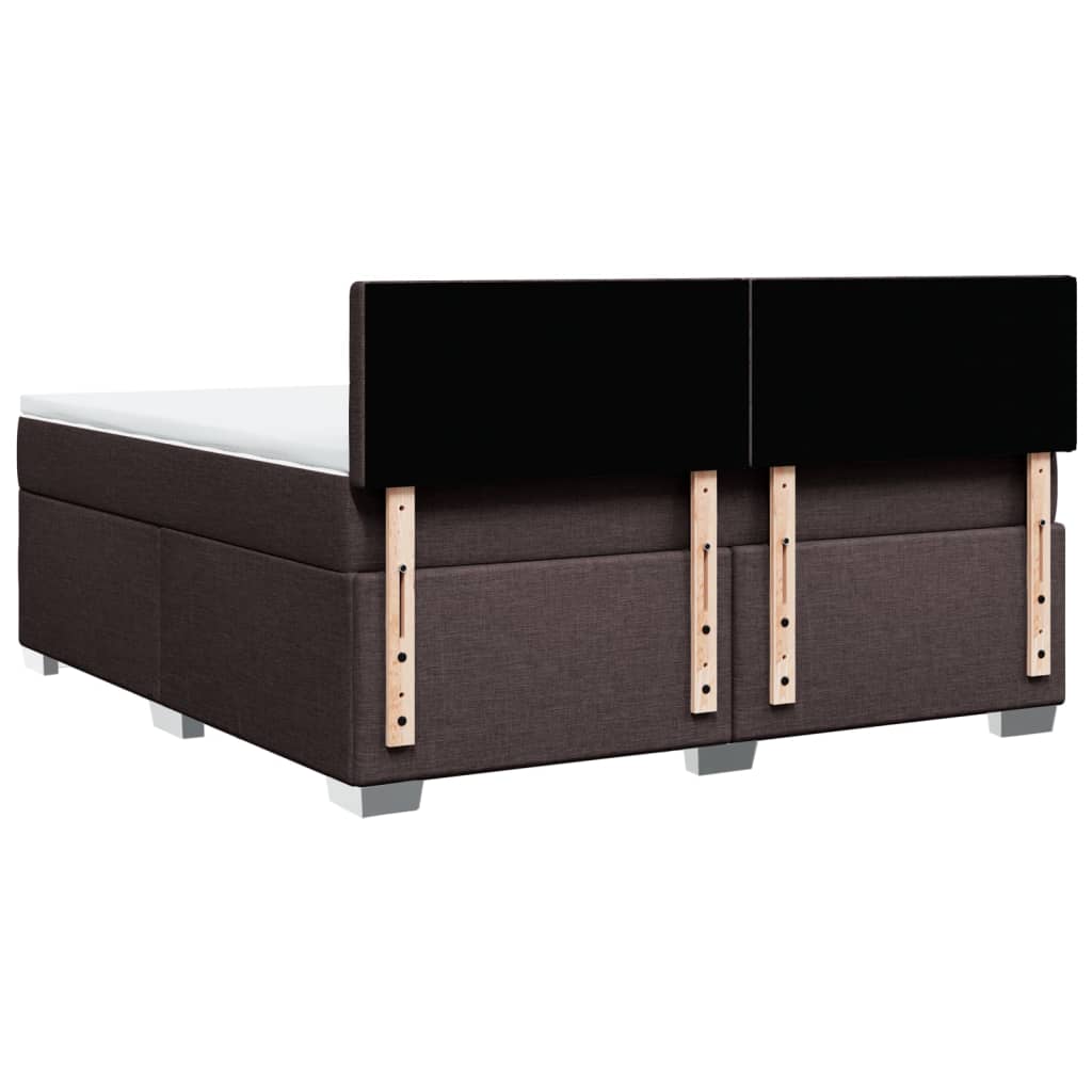 Giroletto a Molle con Materasso Marrone Scuro 180x200cm Tessuto | homemem39