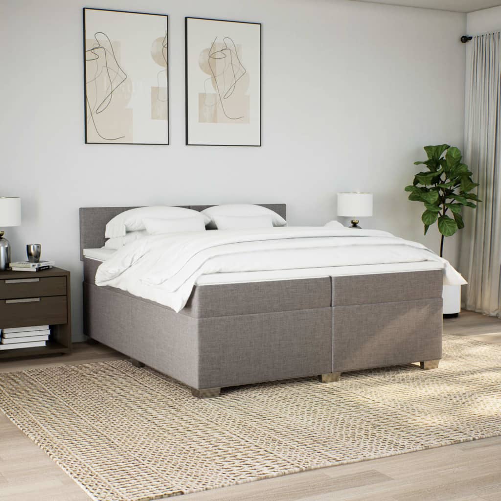 Giroletto a Molle con Materasso Tortora 200x200 cm in Tessuto | homemem39