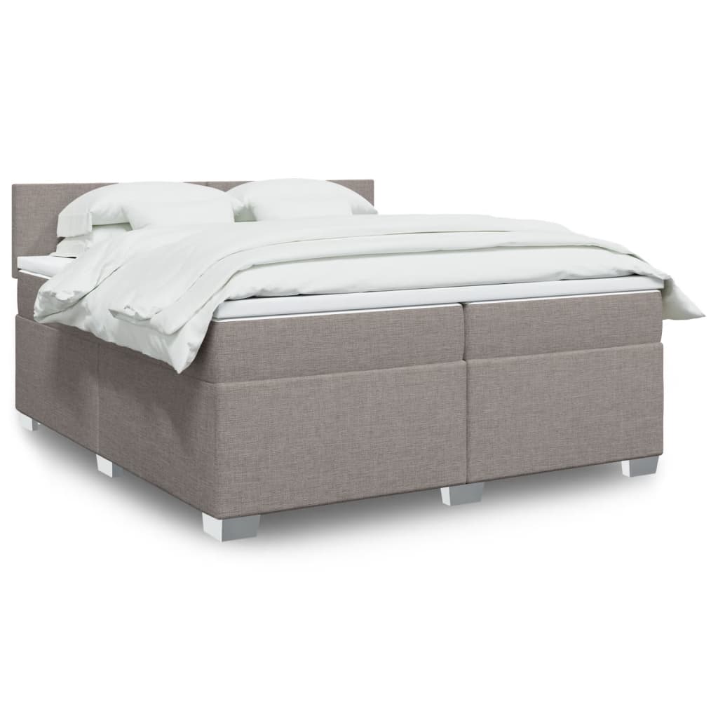Giroletto a Molle con Materasso Tortora 200x200 cm in Tessuto | homemem39