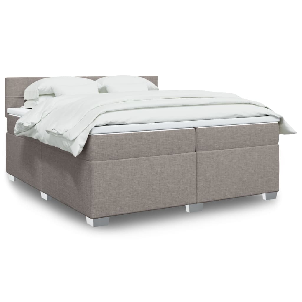Giroletto a Molle con Materasso Tortora 200x200 cm in Tessuto | homemem39