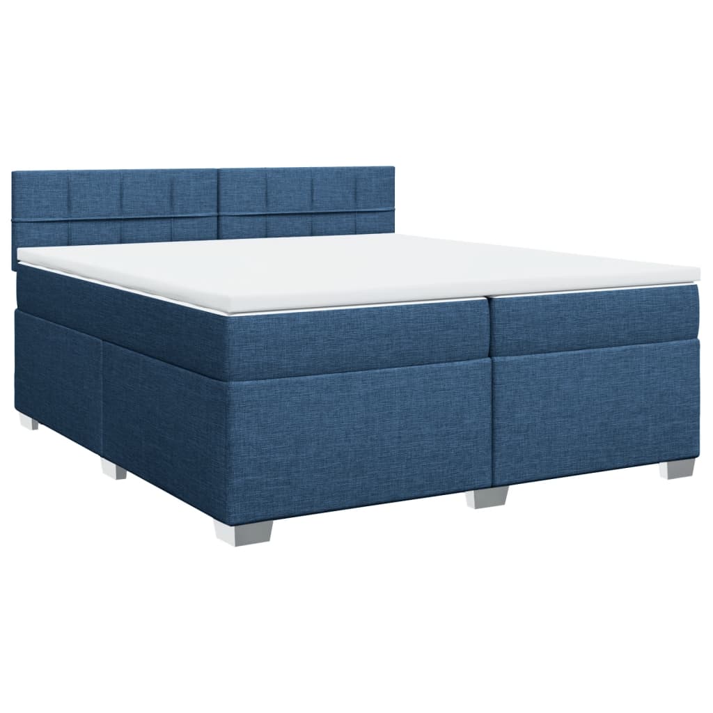 Giroletto a Molle con Materasso Blu 200x200 cm in Tessuto | homemem39